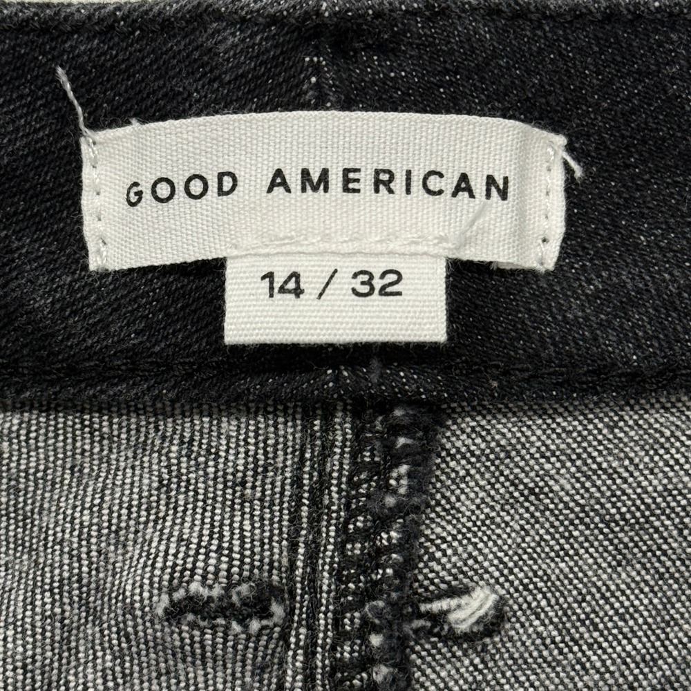 Good American Good Legs Straight Jeans Black Womens 14 /‎ 32 NEW NWT Denim - Picture 3 of 15